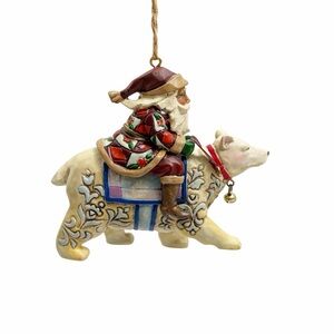 Jim Shore | Santa Riding Polar Bear Christmas Ornament